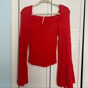 Free People Bell Sleeve Blouse